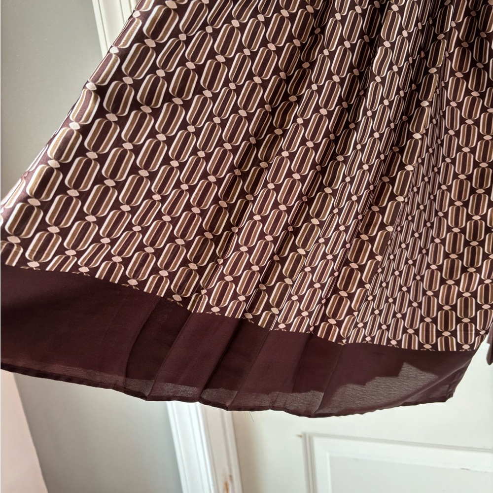 Zara Brown Patterned Wide-Leg Pants - Picture 6 of 8